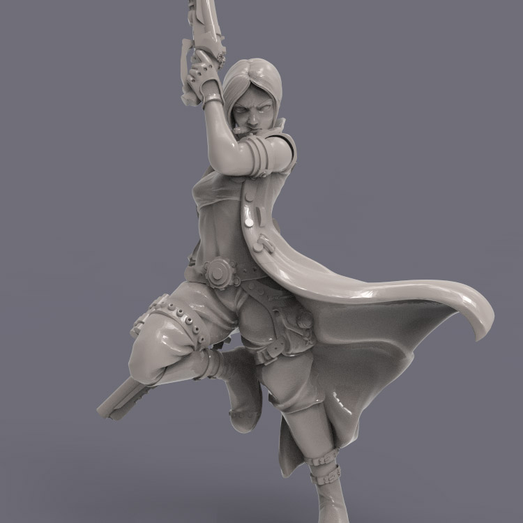 3d打印图纸模型素材文件STL血界手办圆雕图F2259