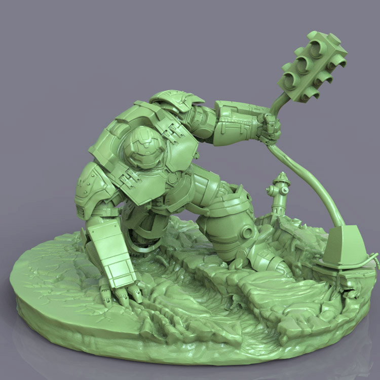 3d打印图纸模型素材文件反浩克装甲STL手办圆雕图F2382