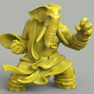 3d打印图纸模型素材大象族战士STL摆件圆雕图F2907
