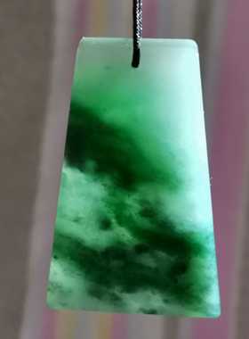 A货翡翠挂坠实物拍摄无事牌