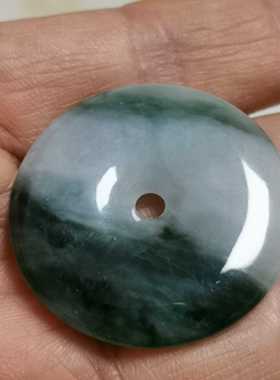 A货翡翠平安扣实物拍摄挂坠