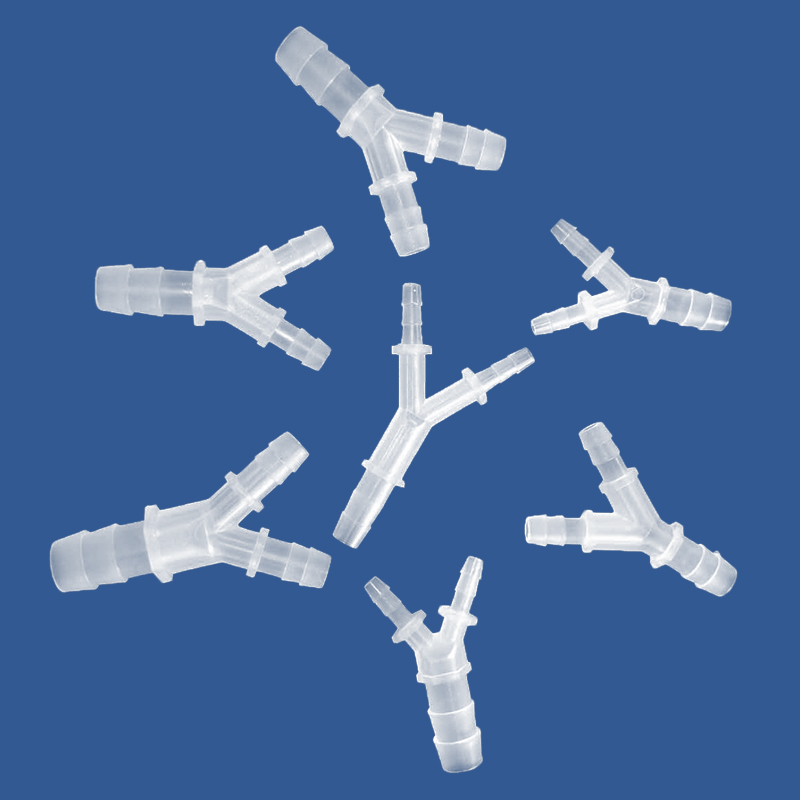塑料变径Y三通接头PP材料Y型变径三通胶管软管接头宝塔三通接头