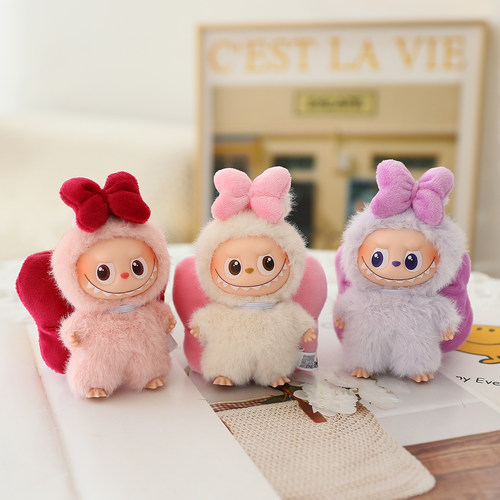 仅衣服 娃衣适用拉布布迷你版4.0四代LABUBU盲盒挂件蝴蝶结装饰萌