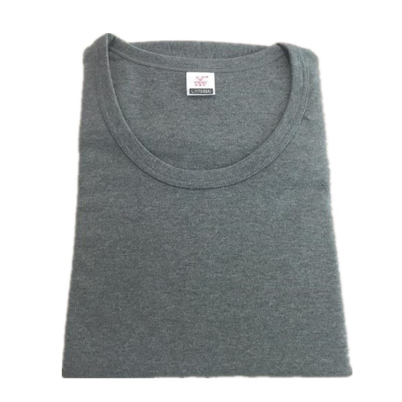 华宝莉100%棉男保暖内衣圆领中厚