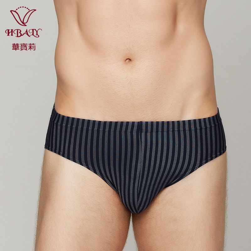 华宝莉 爽滑速干 性感条纹 高弹透气 冰丝 男士三角内裤6619特价,女士内衣/男士内衣/家居服,男三角内裤,淘宝优惠券,粉丝福利购,淘宝优惠卷
