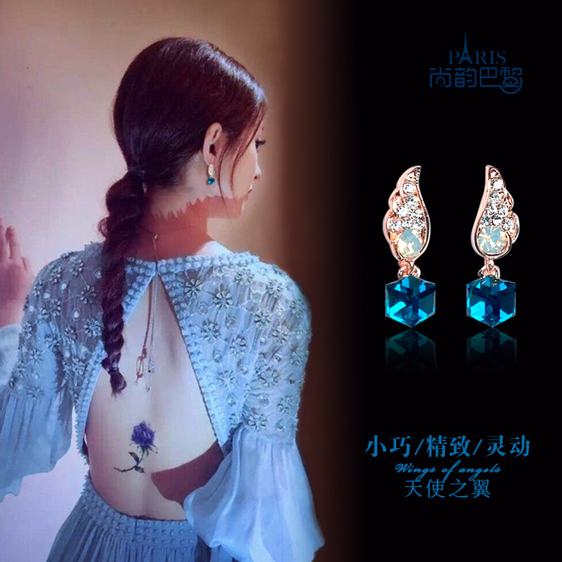 天使之翼立体方块超仙小耳环
