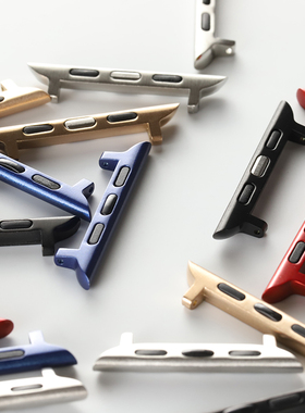 applewatch4/5/SE7代304不锈钢生耳款连接器皮表带用邱洋手工表带