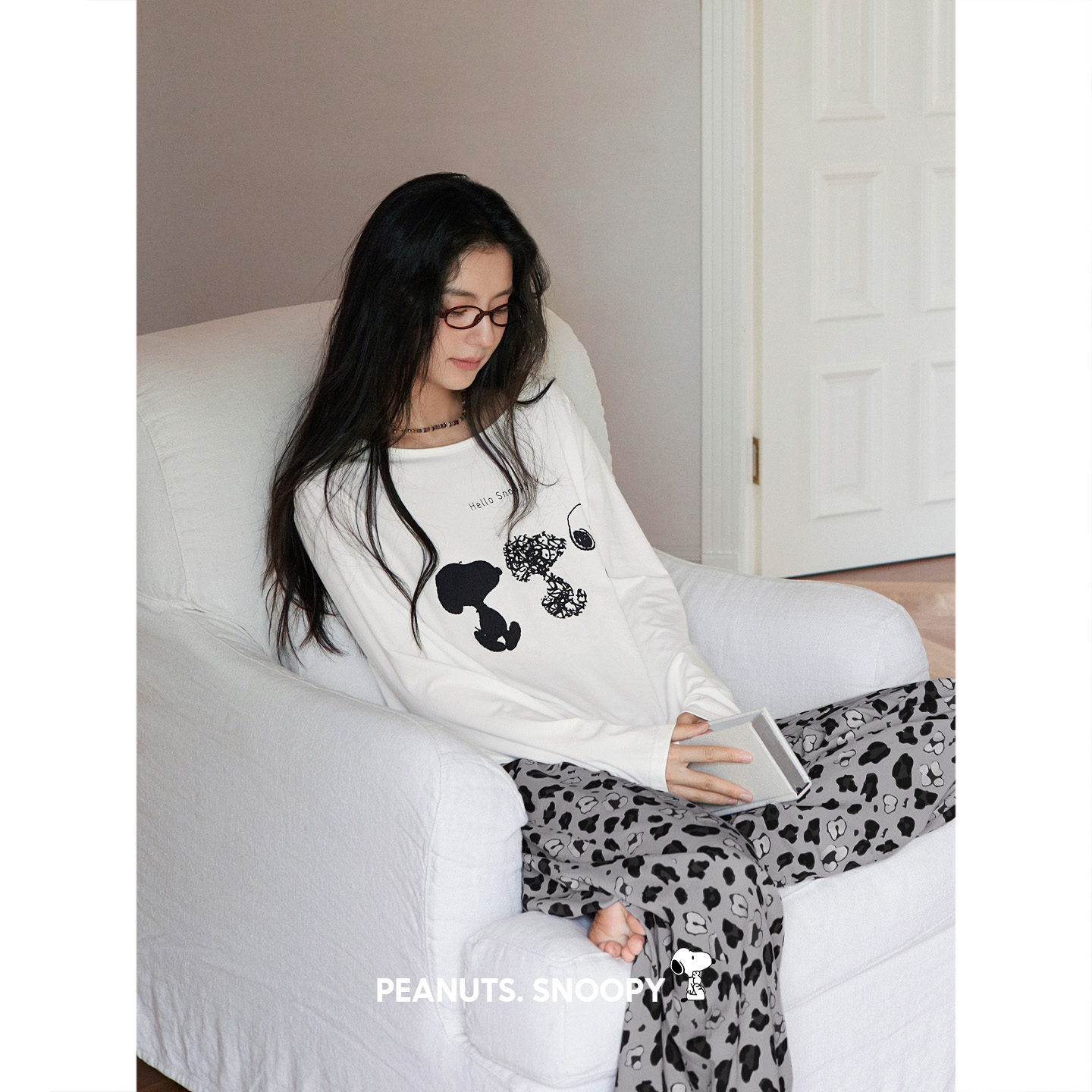 贝妍史努比秋季长袖可外穿女套装