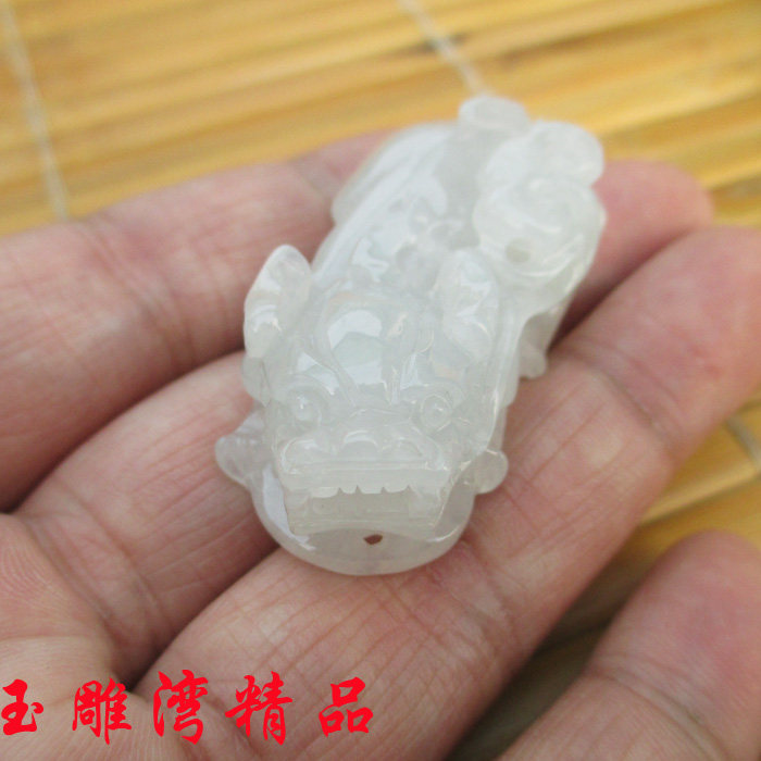玉雕湾缅甸天然翡翠吊坠冰种A货玉貔貅皮丘挂件男女玉石玉坠带证