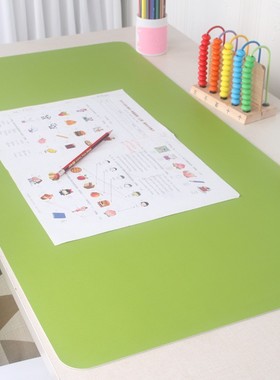 皮革草绿色护眼书桌垫写字台桌垫学生儿童学习桌面垫板可定制异形