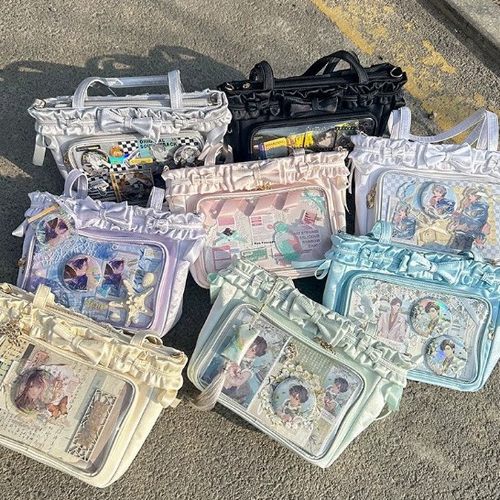 脑壳痛原创【芭蕾假日】lolita托特女包斜挎单肩PU面纯色百搭痛包