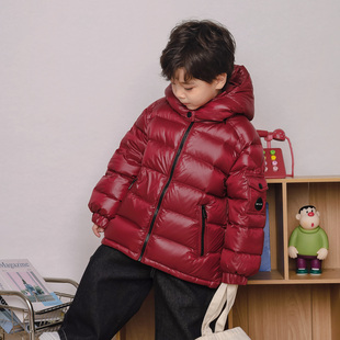 儿童羽绒服男童女童90白鸭绒加厚保暖2025新款马雅脱卸帽外套冬装