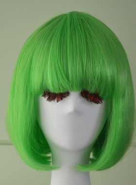 歌手演出假发型cosplay假发短发女银色白色假发舞台表演彩色假发