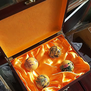 保定铁球新款梅兰竹菊大号球53mm仿红实木礼盒