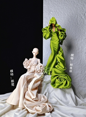 锭金SNOW原创BJD娃衣坠落玫瑰园礼服荡领鱼尾拖尾4分3分7075叔