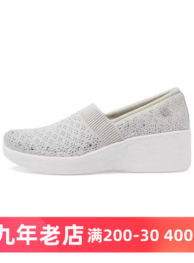 Skechers斯凯奇Martha Stewart女坡跟厚底增高网一脚蹬休闲工作鞋