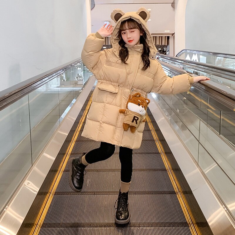 女童羽绒服冬季洋气2025年新款儿童装时髦冬装女孩中长款大童外套