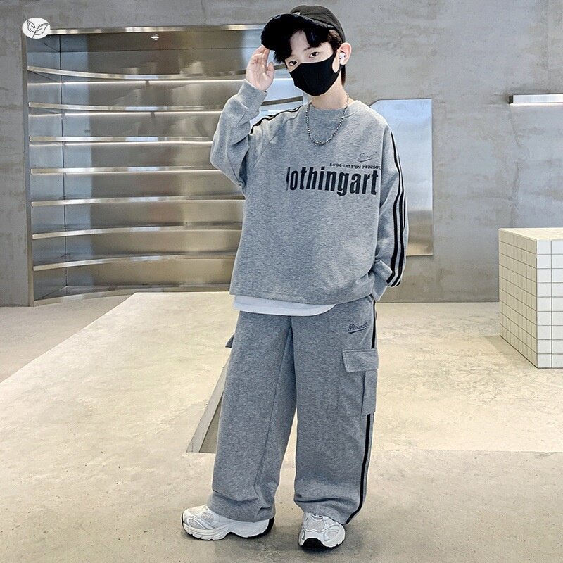 男童春装套装2026新款中大童春秋款男孩帅气时髦儿童春季运动卫衣