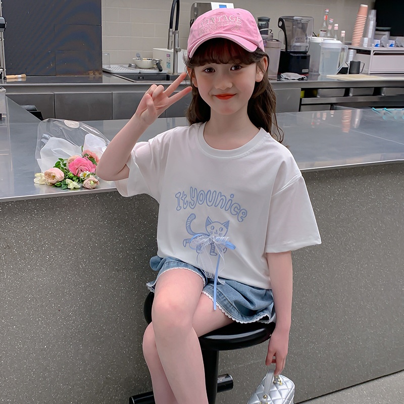 女童套装夏装2025新款洋气女孩童装夏季短袖短裤儿童短裤两件套