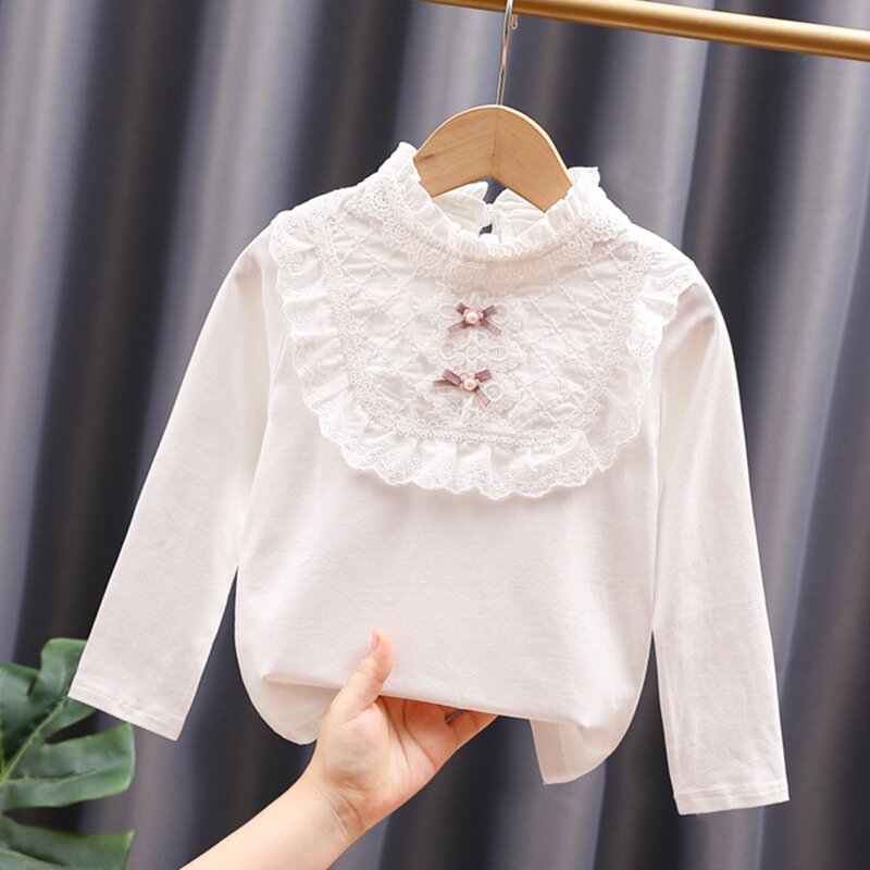 女童上衣春秋装长袖薄款打底衫2024春季新款儿童洋气纯棉圆领t恤5