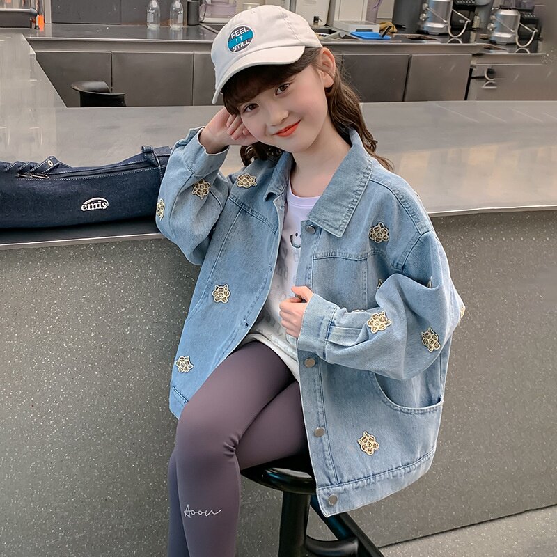 女童牛仔外套春秋2025新款洋气儿童秋装时髦上衣秋季中大童夹克衫