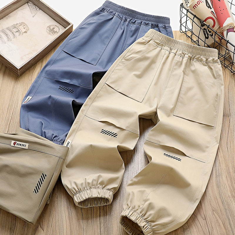 男童春装休闲裤2025夏季新款中大童薄款裤子儿童纯棉男孩运动长裤