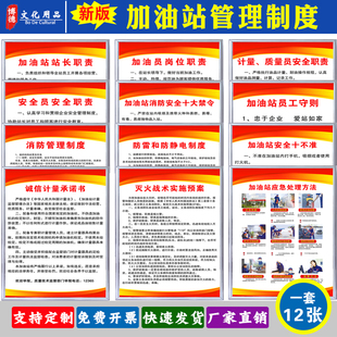 加油站管理制度牌安全十不准进站须知加油员职责操作规程规章制度
