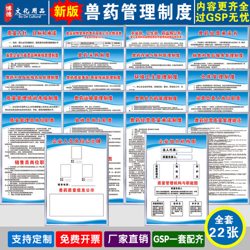 兽药经营管理制度牌KT板快速发货