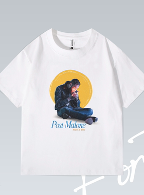 Fortee 富有且丧Rich and Sad波兹马龙PostMalone印花T恤宽松短袖