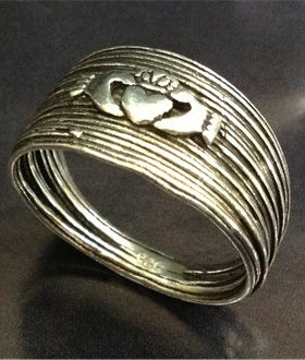 泰国桃心指环情侣手工银