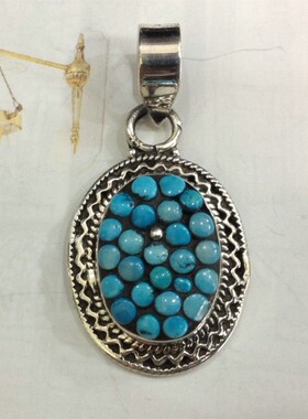 泰国绿松石波西米亚风情侣吊坠