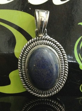 泰国青金石项坠情侣手工银