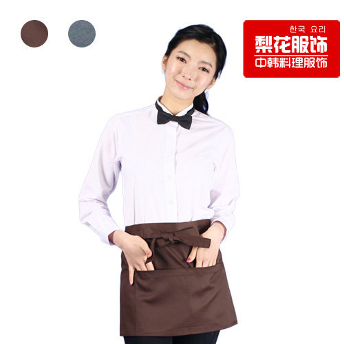 AE97短款韩版时尚围裙咖啡厅服务员工作围裙家居厨房围裙