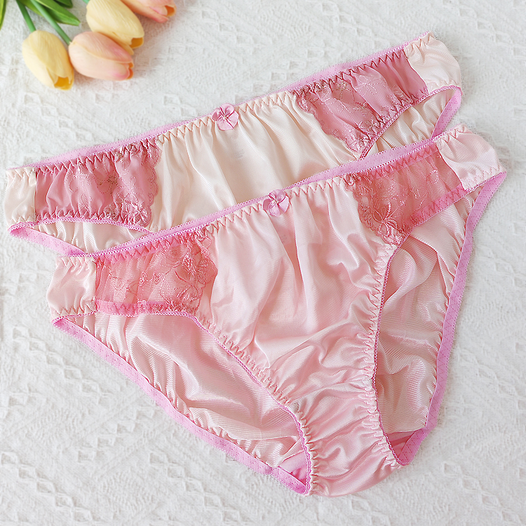 日系薄甜美蕾丝微胖性感低腰内裤