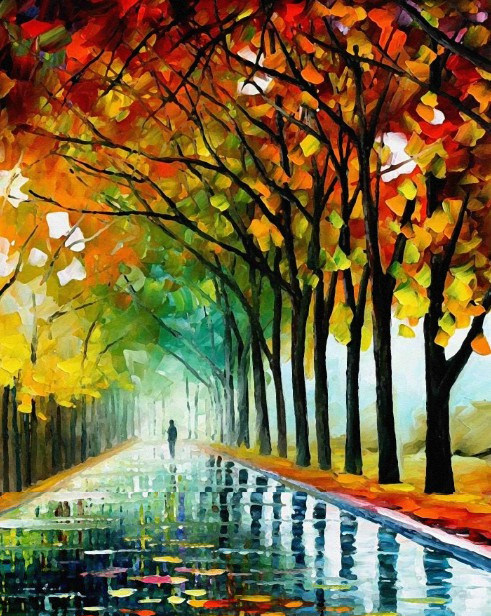 包邮新款 客厅大画 dmc十字绣正品 油画风景 背影 林中漫步