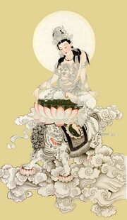 精准风印花客厅十字绣文殊