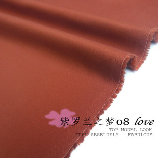 J-473夏季纯棉服装布料纯色斜纹纱卡瓦红朱红色弹力糖果色裤裙料