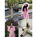 套装 六指导 加绒保暖显瘦直筒休闲裤 毛领连帽外套女新款 松弛漫旅