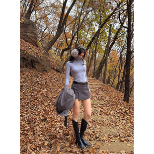 百搭显瘦通勤设计感短裤 六指导 女秋冬新款 韩系气质裙裤 告白讯息