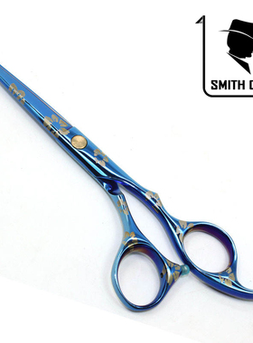 SMITH CHU 专业理发美发剪刀 彩色剪刀 樱花系列平剪直剪 6寸蓝色
