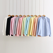 打底衬衫 翻领牛津纺糖果纯色衬衣女春秋新款 百搭文艺清新简约长袖