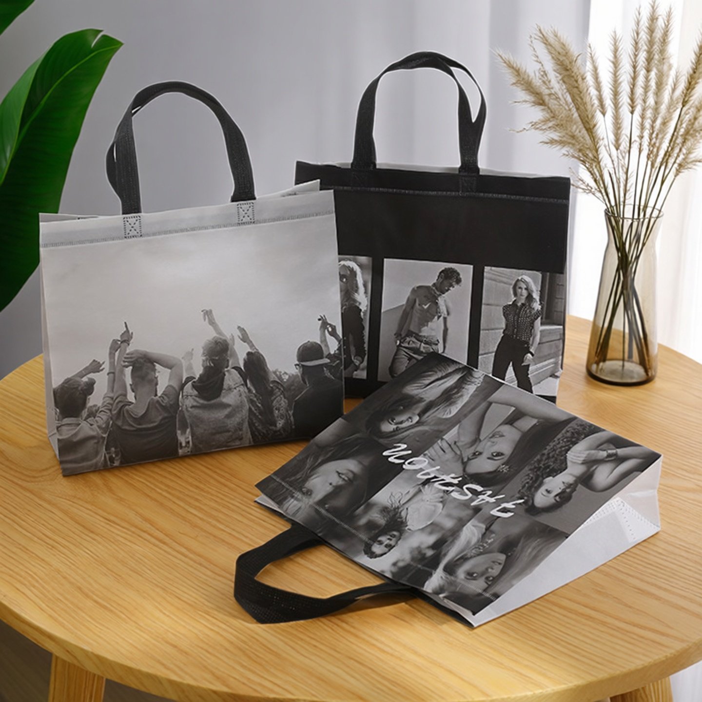 男装衣服购物袋服装店无纺布手提袋背影礼品袋子超市收纳定制logo