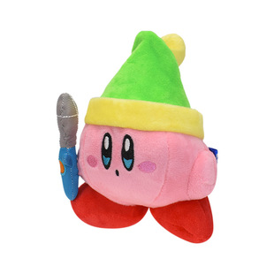 小号抓机Kirby星之卡比带帽拿剑卡比毛绒玩具公仔现货带吊牌