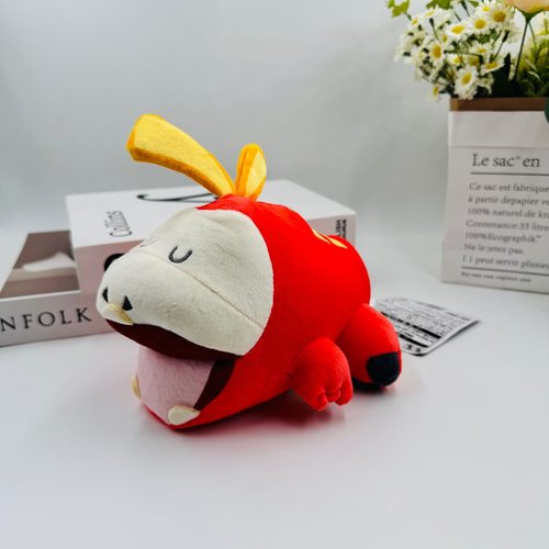 19cm小号趴姿睡眠呆火鳄玩具玩偶毛绒公仔带吊牌