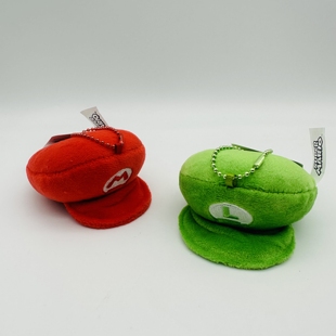 6cm 挂件 玛丽 马里奥 恰奇帽挂件 彩色 红绿帽子 毛绒公仔 玩偶