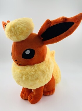 30cm 大号 坐姿 橙色 火伊布 火精灵 伊贝 依布 依贝 毛绒公仔