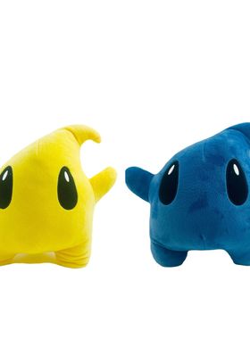 跨境新品大号超级玛丽马里奥黄星无敌星星耀石黄色蓝色毛绒公仔