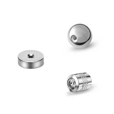 螺丝嵌钻钛钢耳钉耳堵