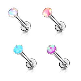 星河璀璨钛钢内牙唇钉内螺纹辣妹爆闪唇环酒窝钉耳蜗钉耳骨钉