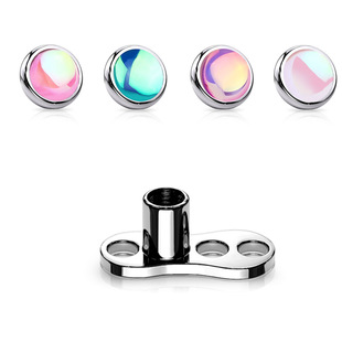 F136纯钛合金埋钉埋骨钉植皮下埋骨珠闪光亮面底座人体穿刺饰品